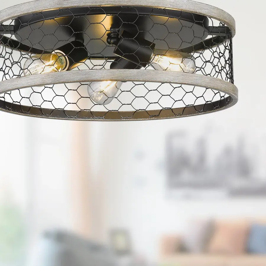 Bailey Three Light Flush Mount in Matte Black - Image 4