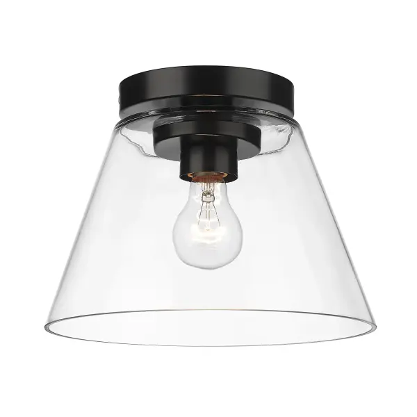 Golden Lighting Penn 1-Light Flush Mount in Matte Black - Image 1