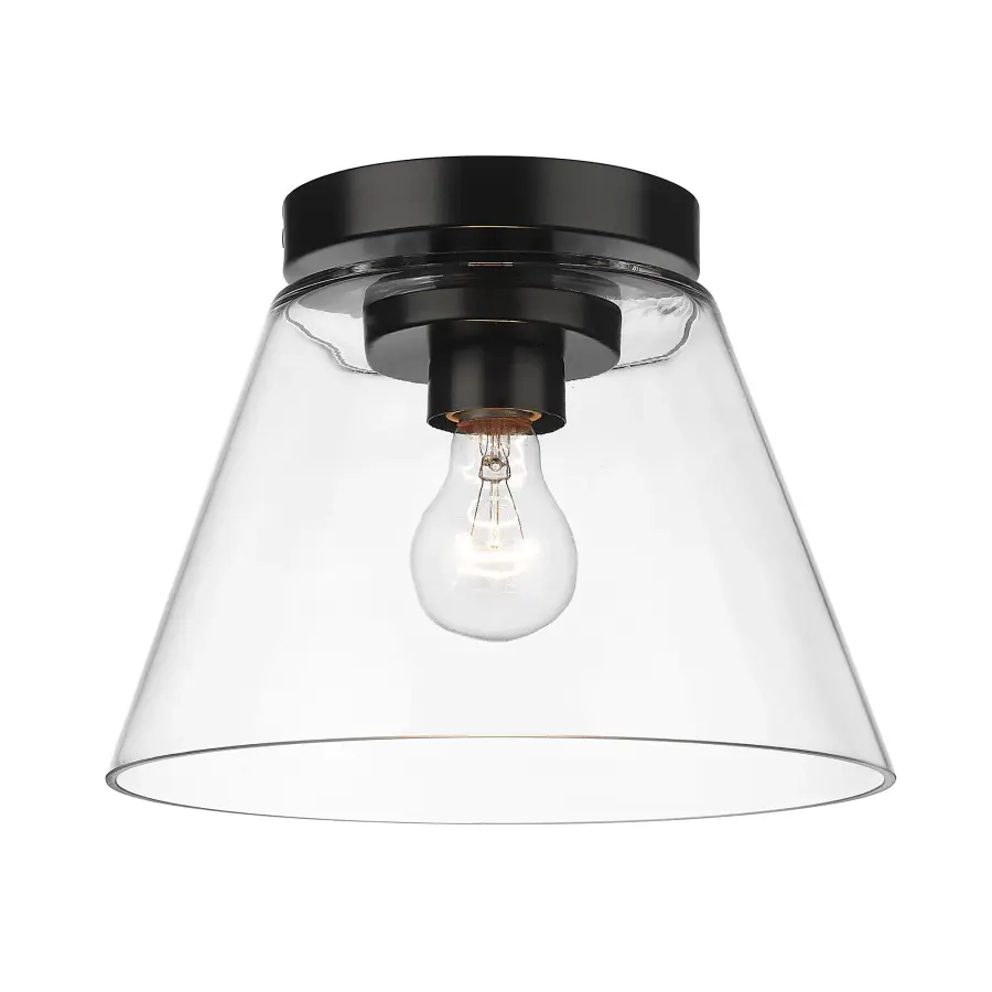 Golden Lighting Penn 1-Light Flush Mount in Matte Black - Image 1