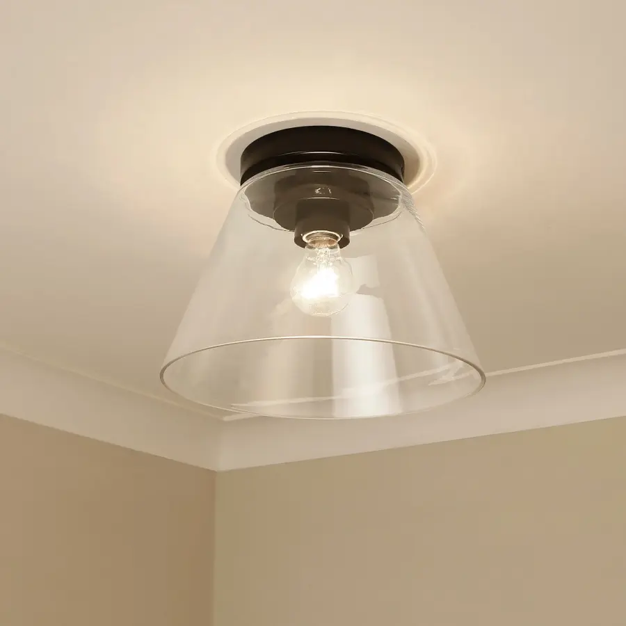 Golden Lighting Penn 1-Light Flush Mount in Matte Black - Image 4