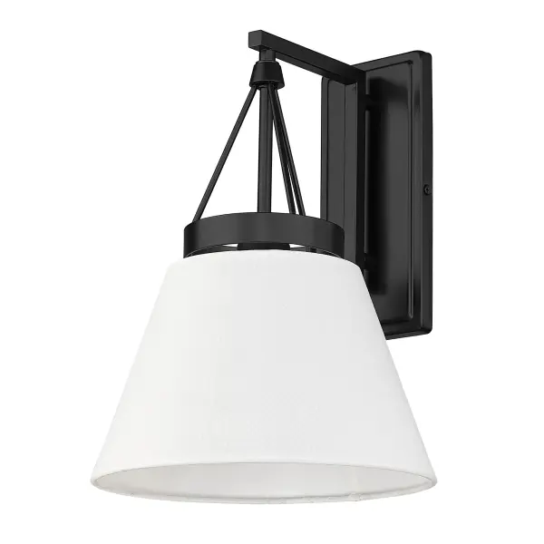 Golden Lighting Penn 1-Light Wall Sconce in Matte Black with Modern White Shade - Image 3