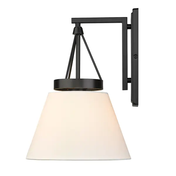 Golden Lighting Penn 1-Light Wall Sconce in Matte Black with Modern White Shade - Image 4