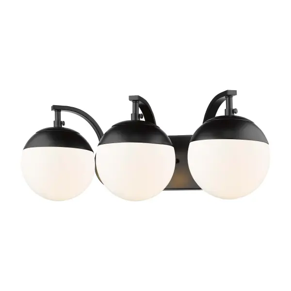 Golden Lighting Dixon 3-Light Vanity in Matte Black - Image 3