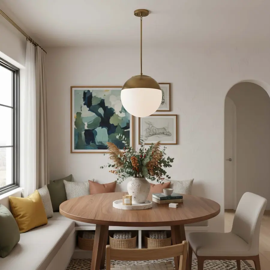 Golden Lighting Dixon 1-Light Pendant in Aged Brass - Image 3
