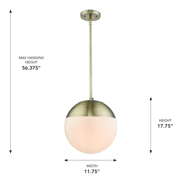Golden Lighting Dixon 1-Light Pendant in Aged Brass - Image 4