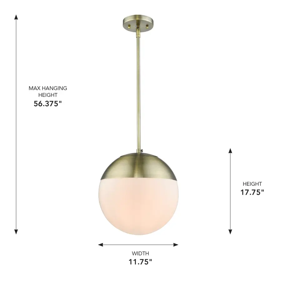 Golden Lighting Dixon 1-Light Pendant in Aged Brass - Image 4