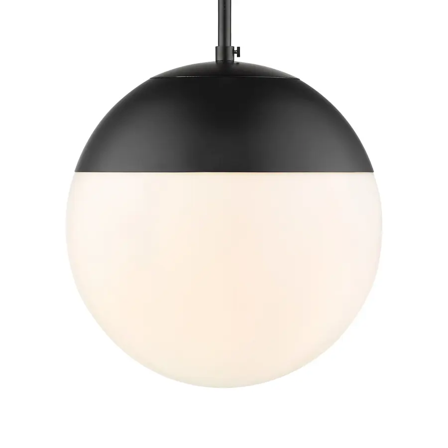 Golden Lighting Dixon 1-Light Pendant with Matte Black Shade and Opal Glass - Image 1