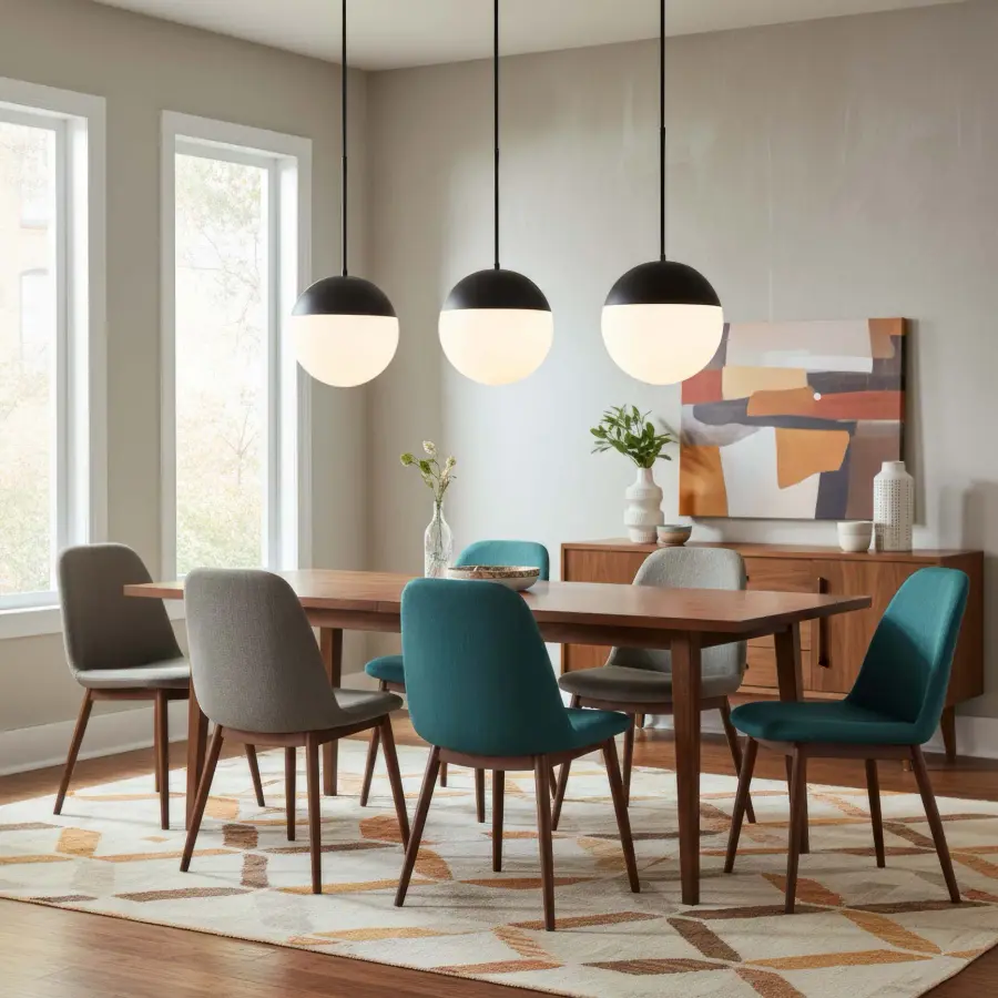 Golden Lighting Dixon 1-Light Pendant with Matte Black Shade and Opal Glass - Image 4