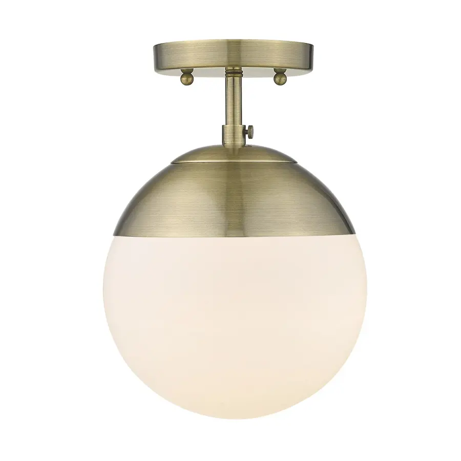 Golden Lighting Dixon 1-Light Semi-Flush Mount in Aged Brass - Image 1