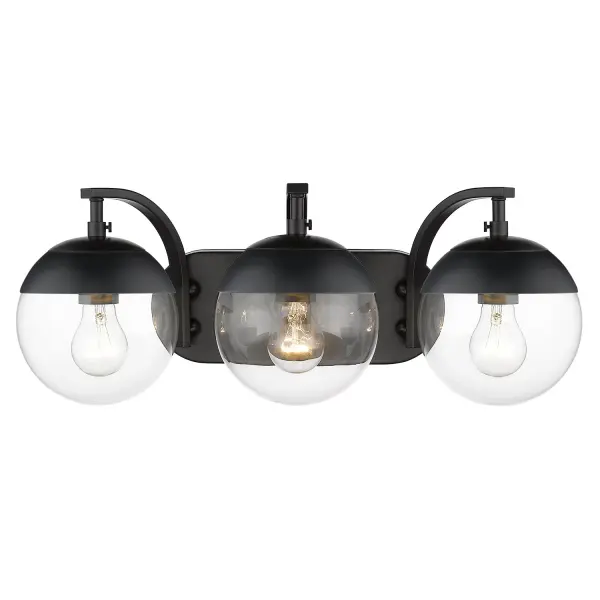 Golden Lighting Dixon 3-Light Vanity in Matte Black - Image 1