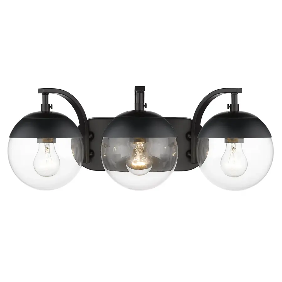 Golden Lighting Dixon 3-Light Vanity in Matte Black - Image 1