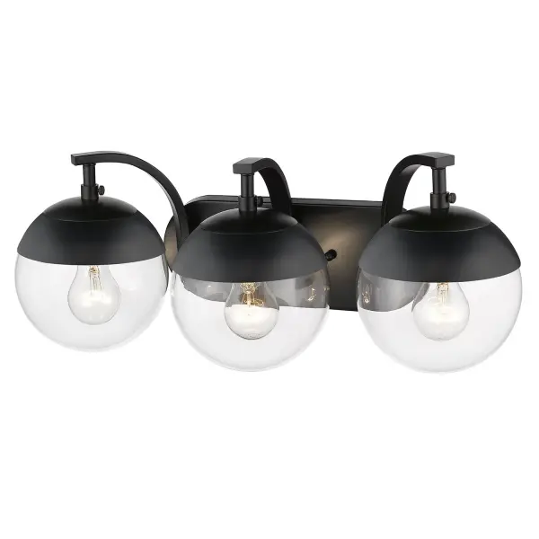 Golden Lighting Dixon 3-Light Vanity in Matte Black - Image 3