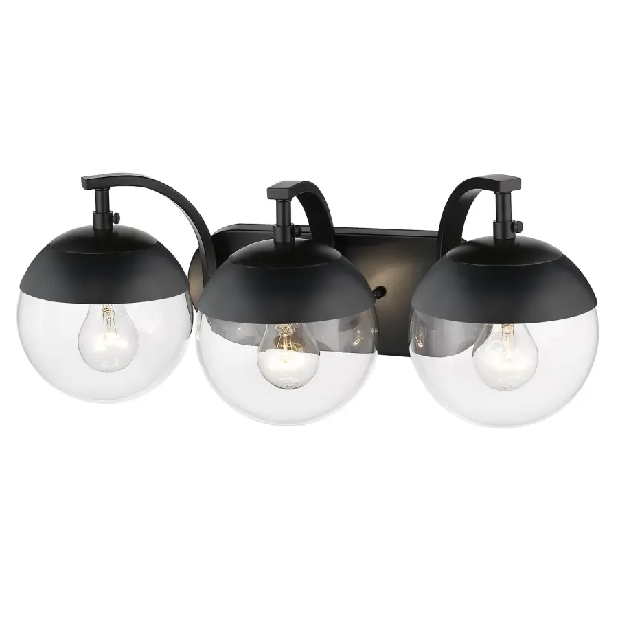 Golden Lighting Dixon 3-Light Vanity in Matte Black - Image 3