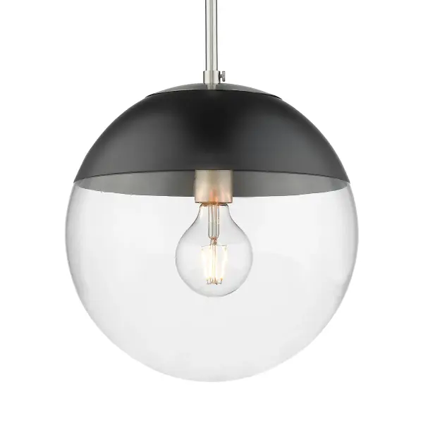 The Dixon pendant combines classic Mid-Century Modern design with practical versatility. Its clear glass shade beautifully showcases Edison-style bulbs while the soft pewter finish adds warmth to any space.