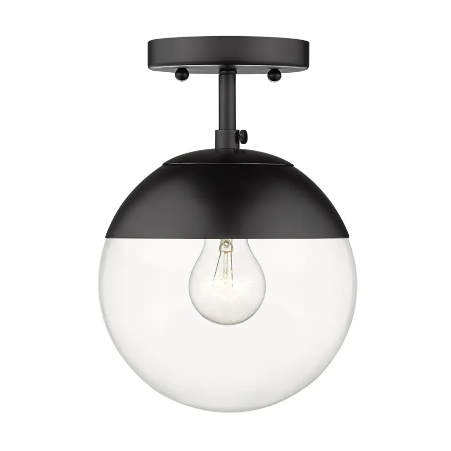 Golden Lighting Dixon 1-Light Semi-Flush Mount in Matte Black - Image 1