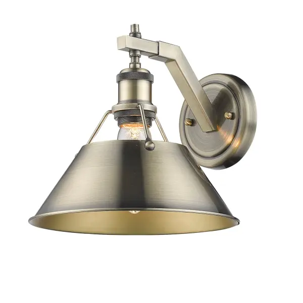 Orwell 1-Light Wall Sconce in Aged Brass - Image 1