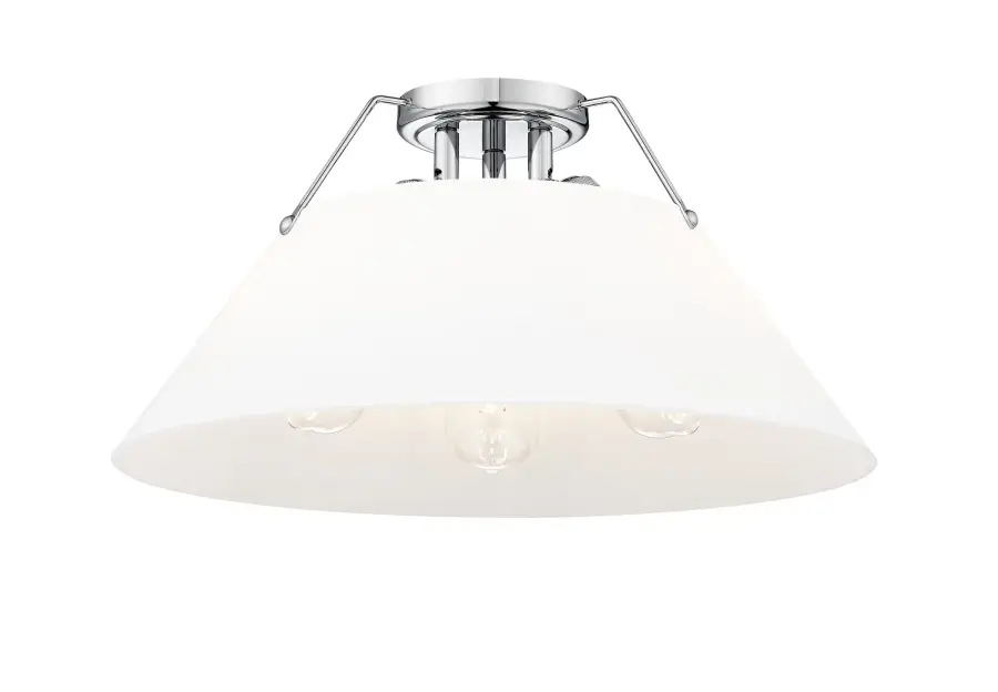 Orwell 3-Light Flush Mount in Chrome with Opal Glass - Image 1