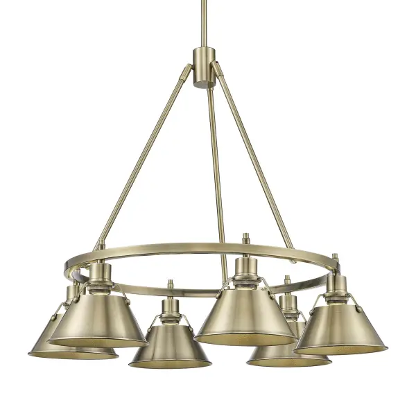 Orwell 6-Light Chandelier in Aged Brass - Image 1