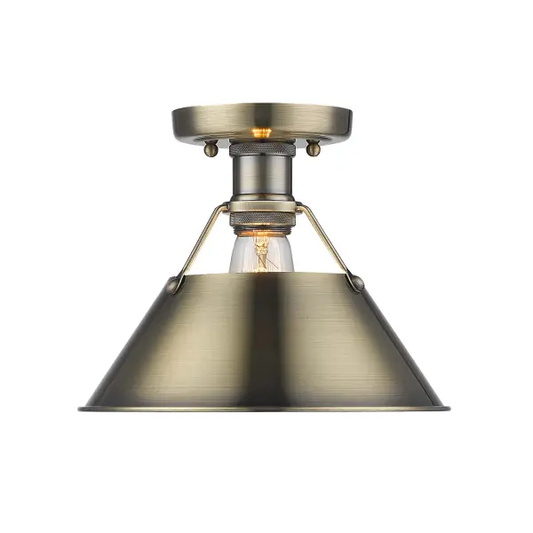 Orwell 1-Light Flush Mount in Aged Brass - Image 1