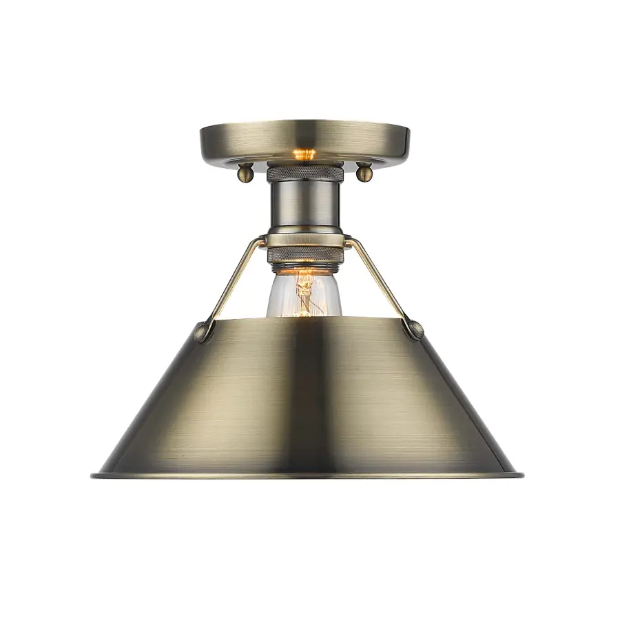 Orwell 1-Light Flush Mount in Aged Brass - Image 1