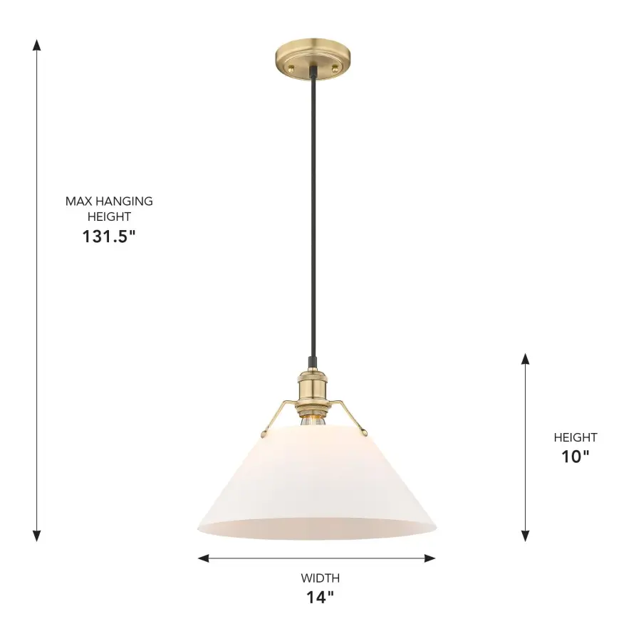 Orwell One Light Pendant in Brushed Champagne Brass - Image 3