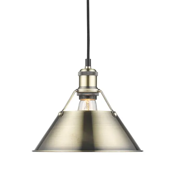 Orwell 1-Light Pendant in Aged Brass - Image 1