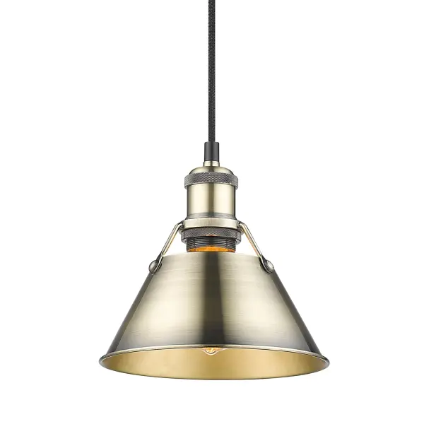 Orwell 1-Light Pendant in Aged Brass - Image 1