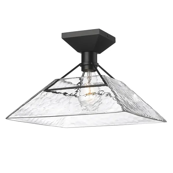 Golden Lighting Kepler 1-Light Semi-Flush Mount in Matte Black - Image 1