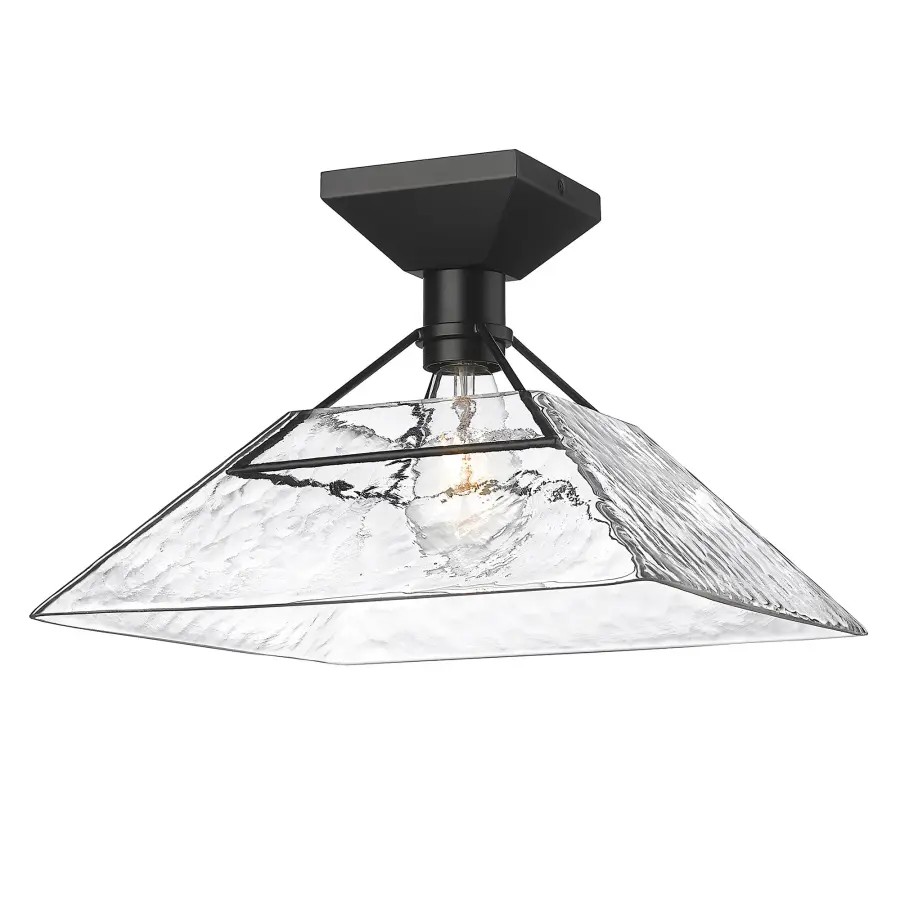 Golden Lighting Kepler 1-Light Semi-Flush Mount in Matte Black - Image 1