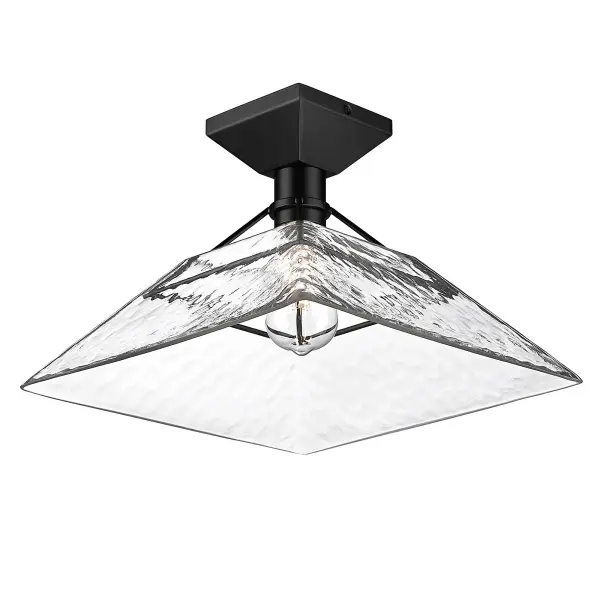 Golden Lighting Kepler 1-Light Semi-Flush Mount in Matte Black - Image 3