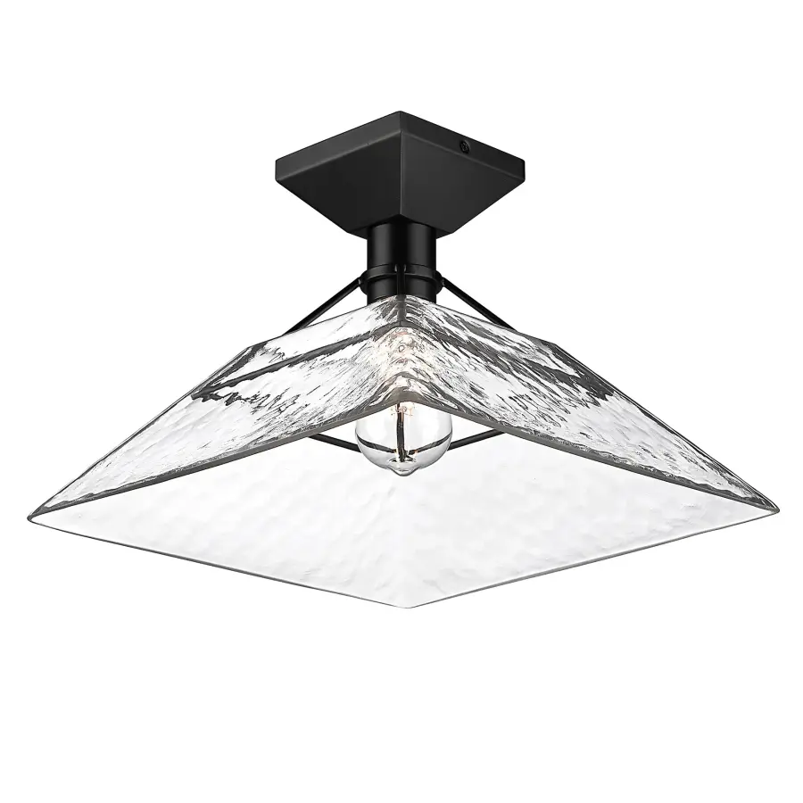 Golden Lighting Kepler 1-Light Semi-Flush Mount in Matte Black - Image 3