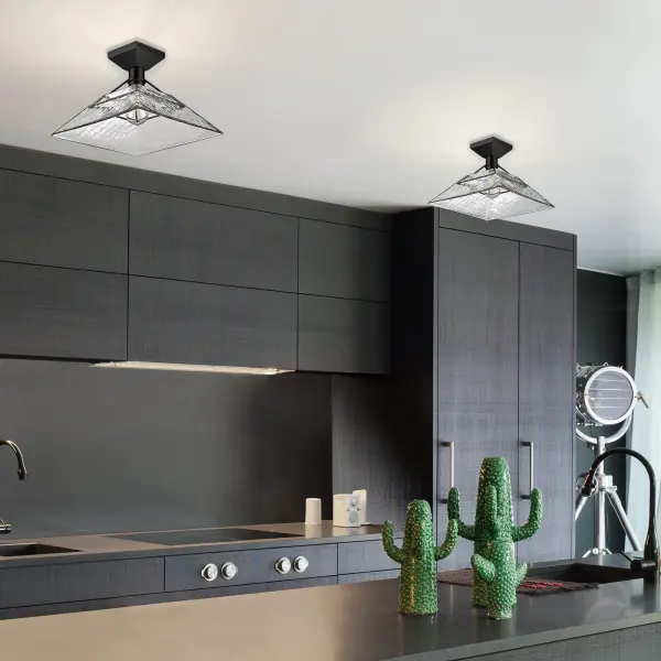 Golden Lighting Kepler 1-Light Semi-Flush Mount in Matte Black - Image 6