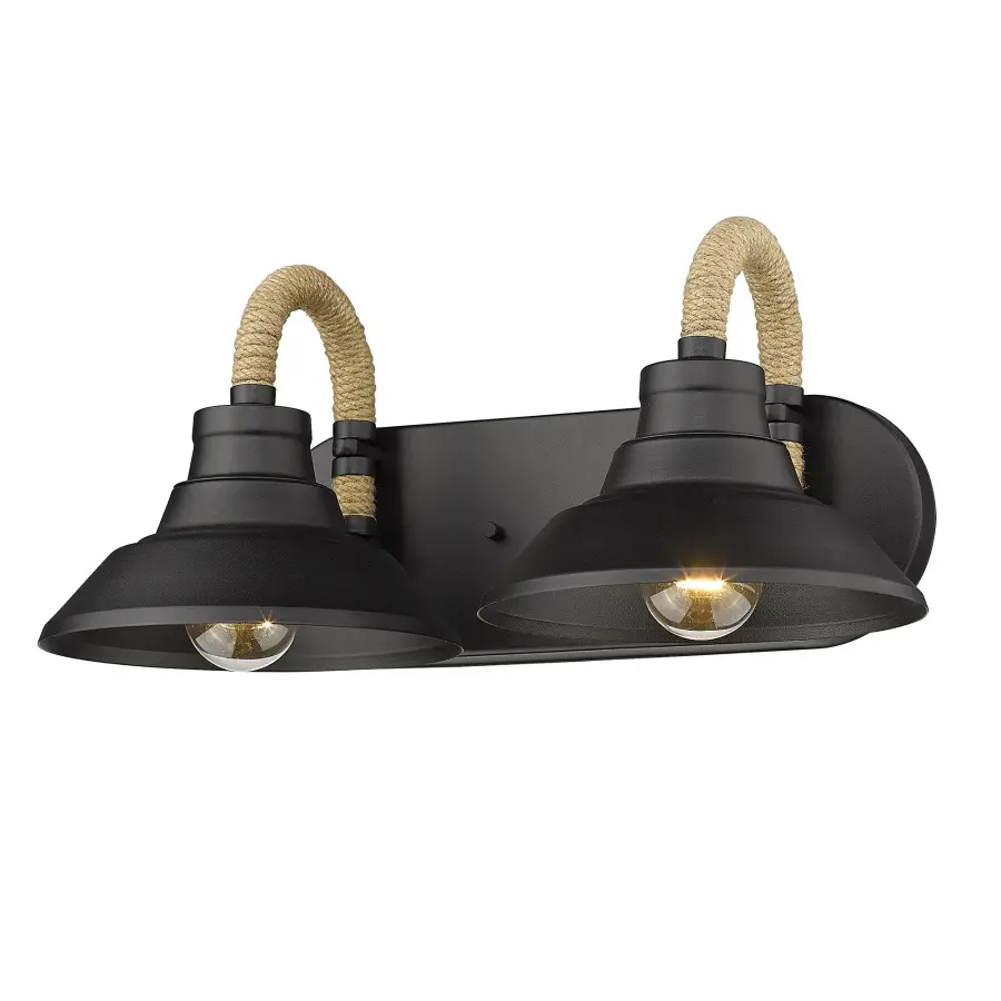 Golden Lighting Journey 2-Light Vanity in Natural Black - Image 1