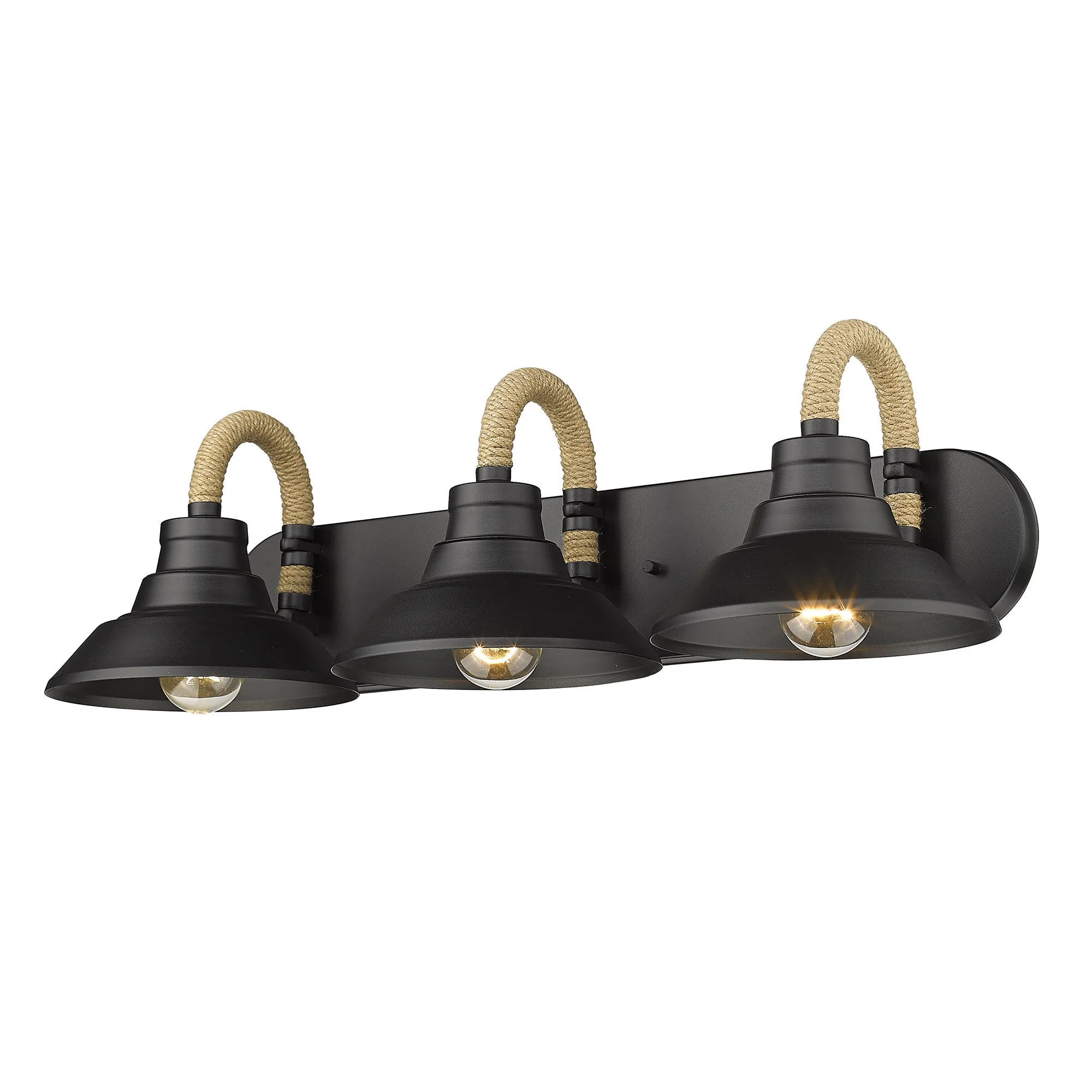 Golden Lighting Journey 3-Light Vanity in Natural Black