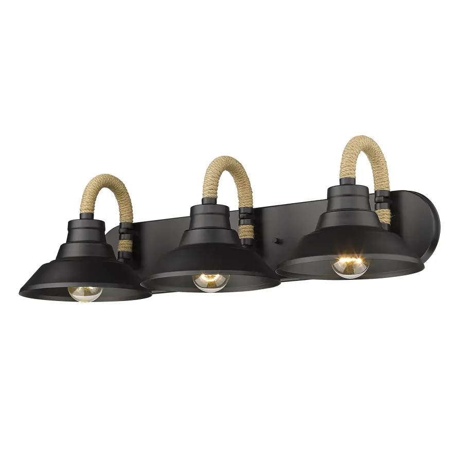 Golden Lighting Journey 3-Light Vanity in Natural Black - Image 1