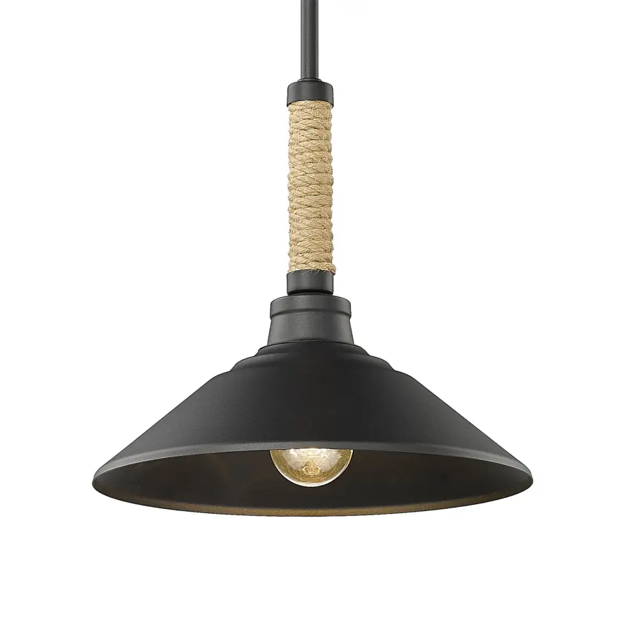 Golden Lighting Journey 1-Light Pendant in Natural Black - Image 1