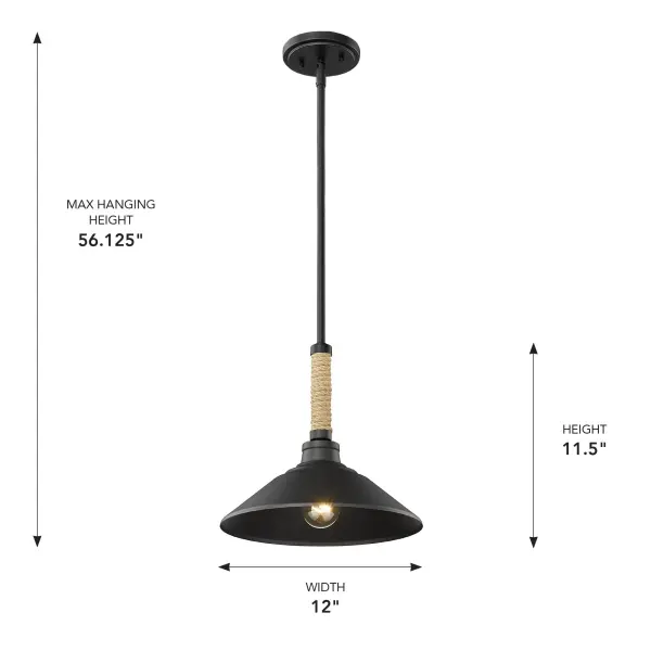 Golden Lighting Journey 1-Light Pendant in Natural Black - Image 5