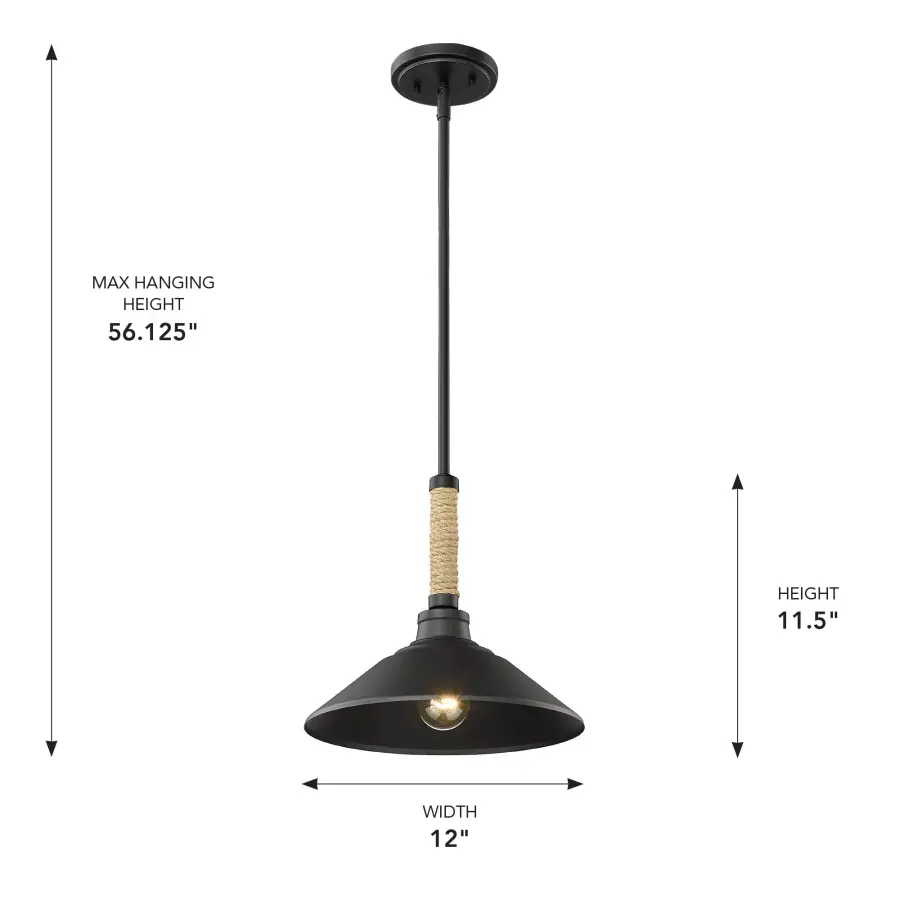 Golden Lighting Journey 1-Light Pendant in Natural Black - Image 5