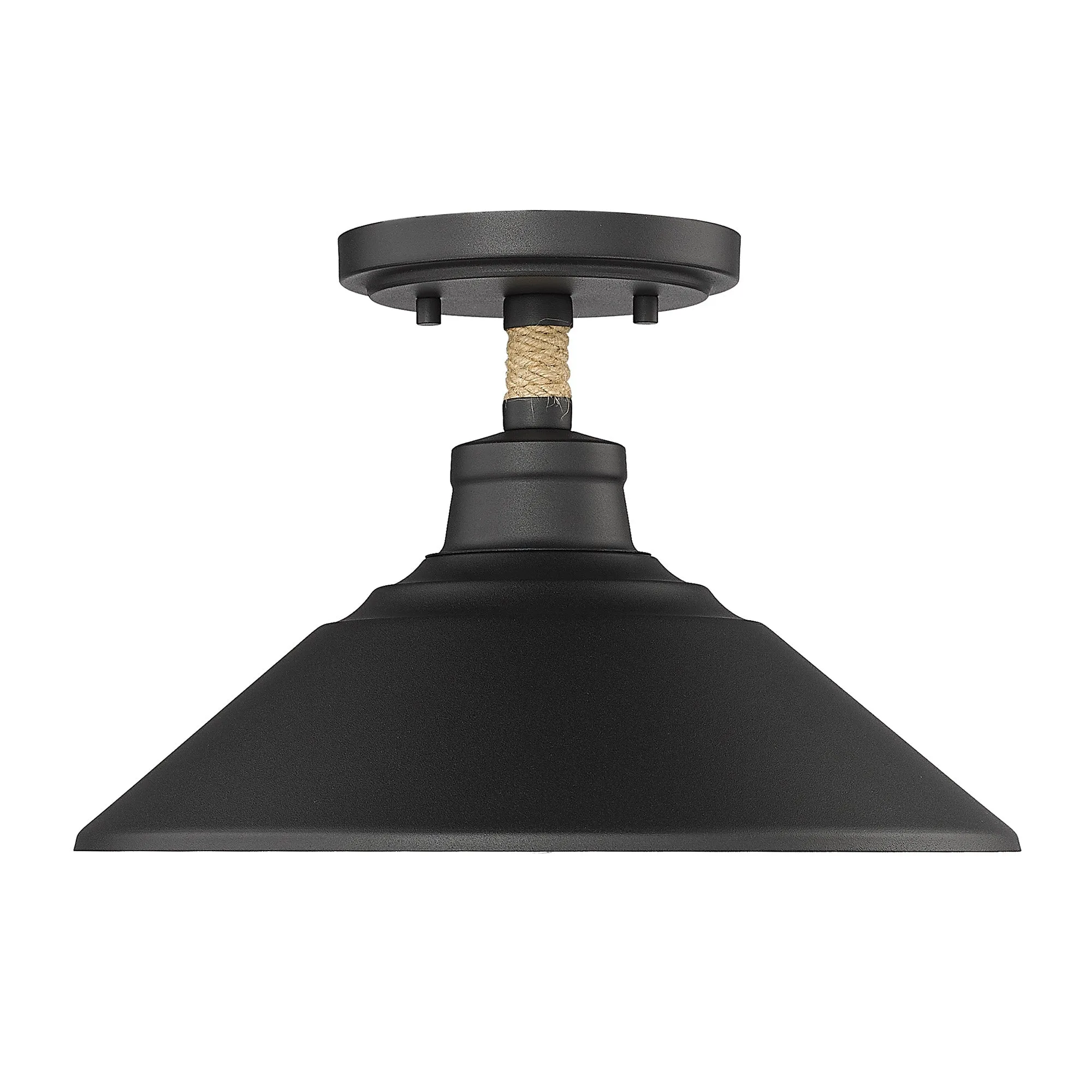Golden Lighting Journey 1-Light Semi-Flush Mount in Natural Black