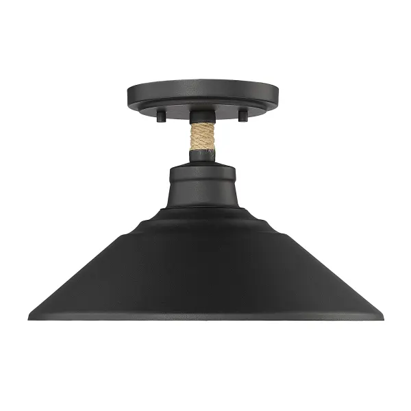 The Journey Semi-Flush Mount brings breezy, marine-inspired style with authentic rope accents and a sophisticated natural black finish. Damp-rated for versatility, it's perfect for bathrooms, covered porches, and cozy spaces.