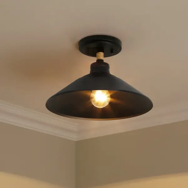 Golden Lighting Journey 1-Light Semi-Flush Mount in Natural Black - Image 4