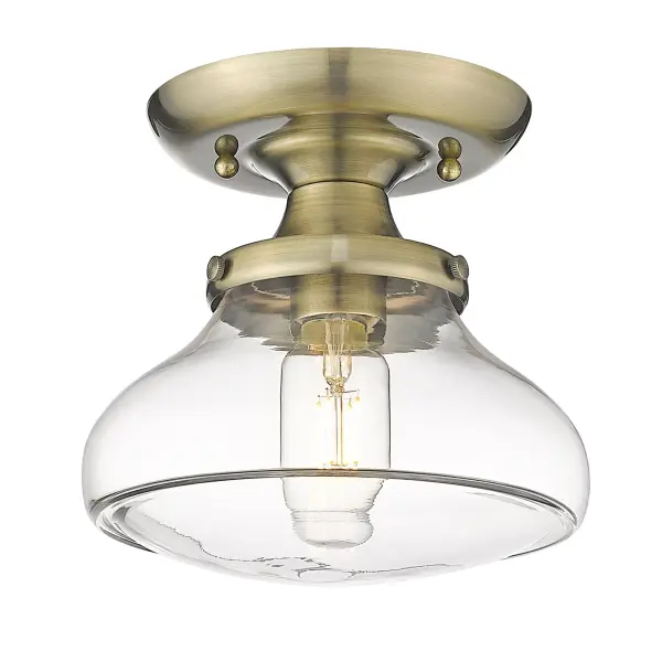 Nash One Light Semi-Flush Mount in Aged Brass - Image 1