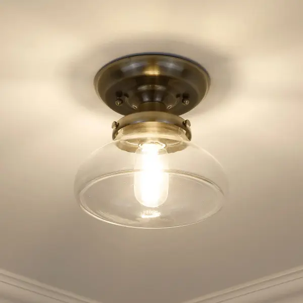 Nash One Light Semi-Flush Mount in Aged Brass - Image 3