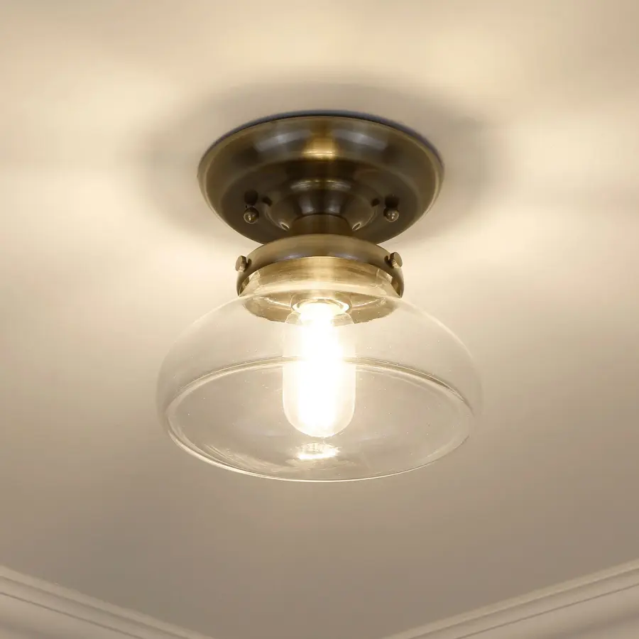 Nash One Light Semi-Flush Mount in Aged Brass - Image 3
