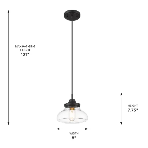 Nash One Light Pendant in Matte Black - Image 4