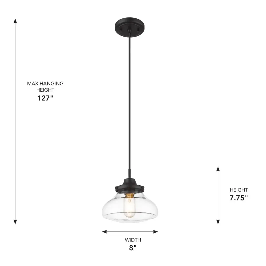 Nash One Light Pendant in Matte Black - Image 4
