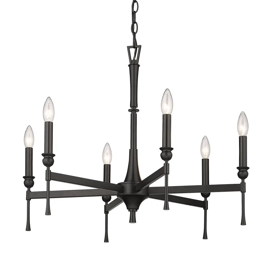 Golden Lighting Landon 6-Light Chandelier in Matte Black - Image 1