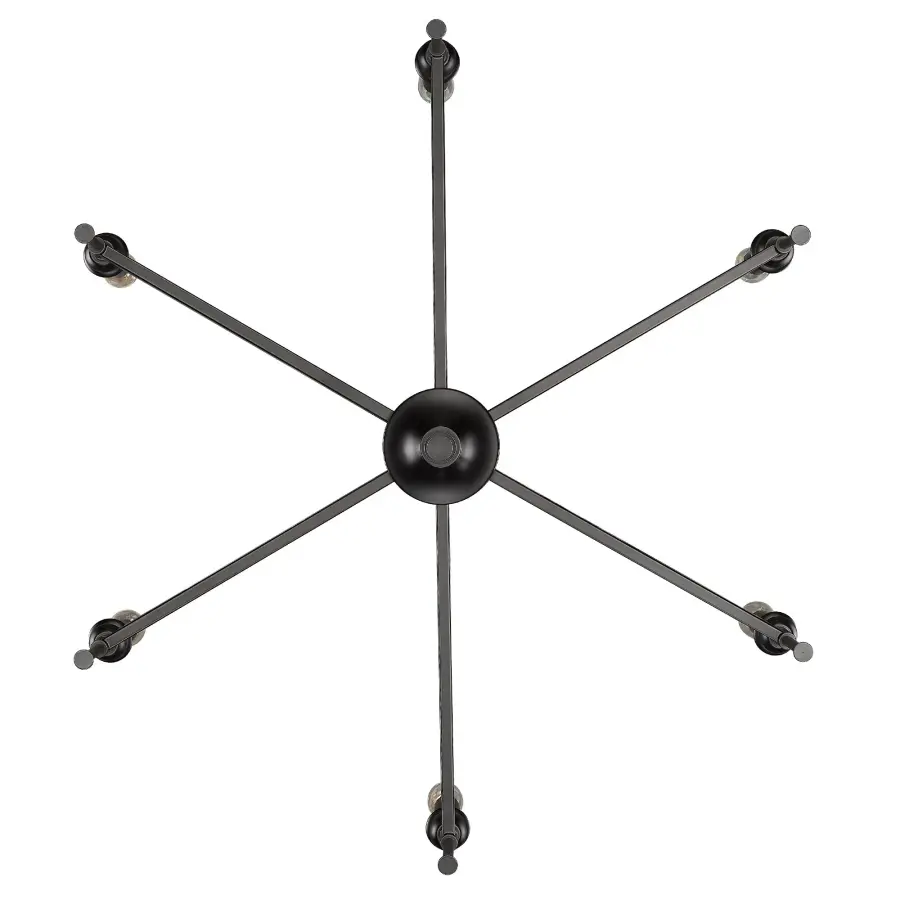 Golden Lighting Landon 6-Light Chandelier in Matte Black - Image 3