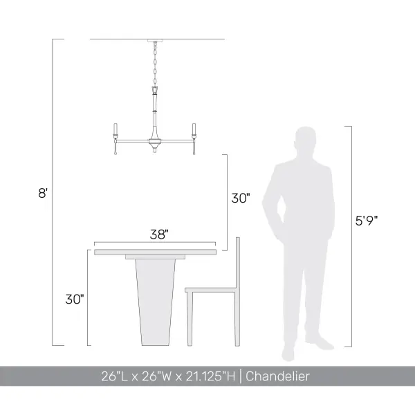 Golden Lighting Landon 6-Light Chandelier in Matte Black - Image 5