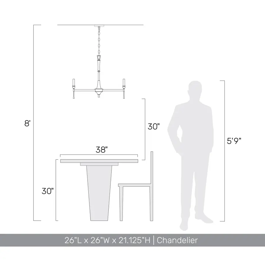 Golden Lighting Landon 6-Light Chandelier in Matte Black - Image 5